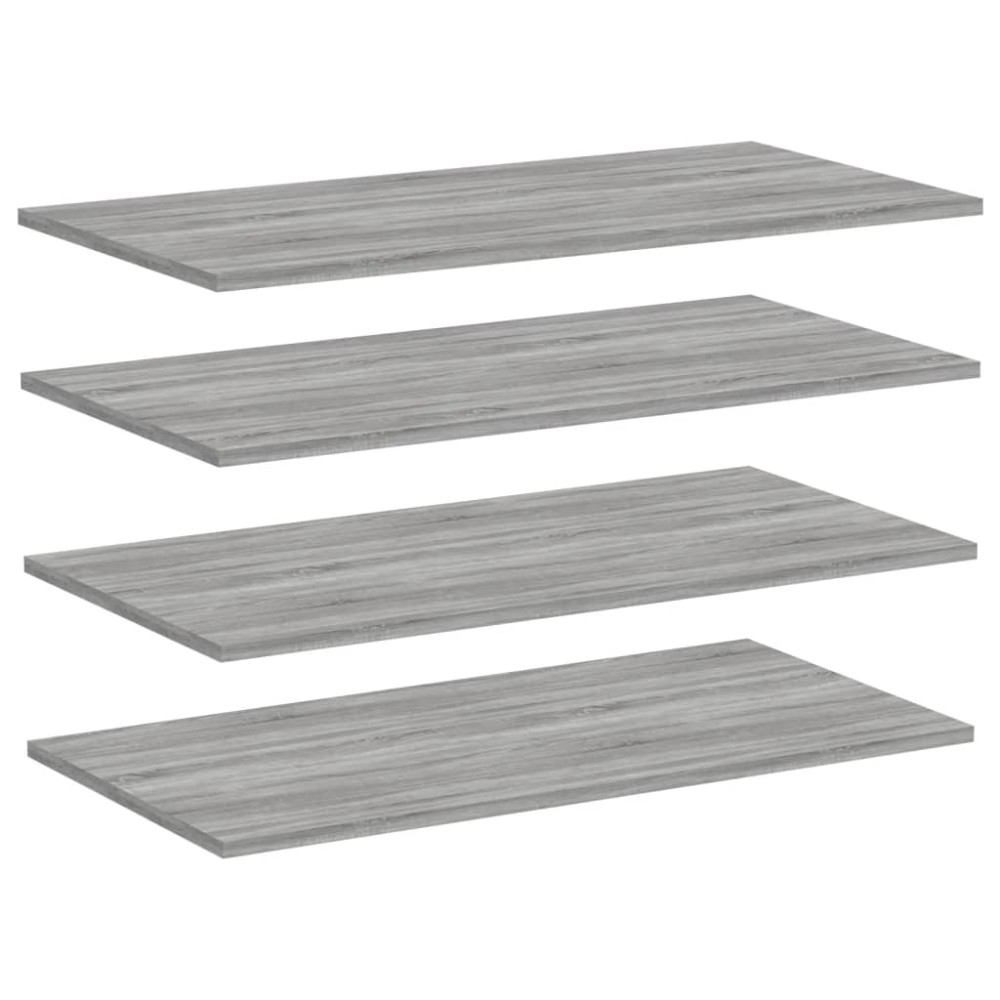 vidaXL Rafturi de perete, 4 buc., gri sonoma, 80x40x1,5 cm, lemn