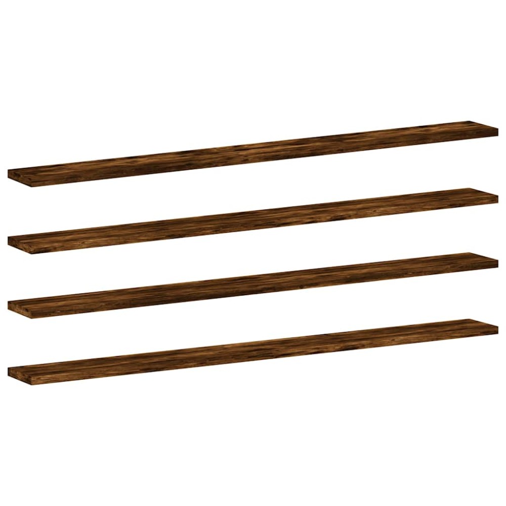 vidaXL Rafturi perete 4 buc. stejar fumuriu 100x10x1,5cm lemn compozit