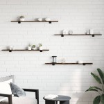 vidaXL Rafturi perete 4 buc. stejar fumuriu 100x10x1,5cm lemn compozit vidaXL Rafturi perete 4 buc. stejar fumuriu 100x10x1,5cm lemn compozit