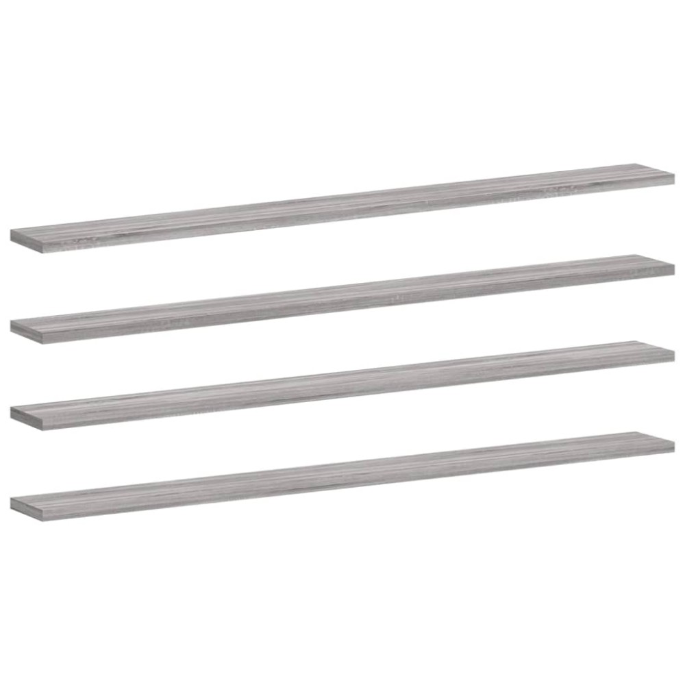 vidaXL Rafturi de perete, 4 buc., gri sonoma, 100x10x1,5 cm, lemn