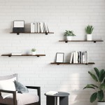 vidaXL Rafturi perete 4 buc. stejar fumuriu 100x20x1,5cm lemn compozit