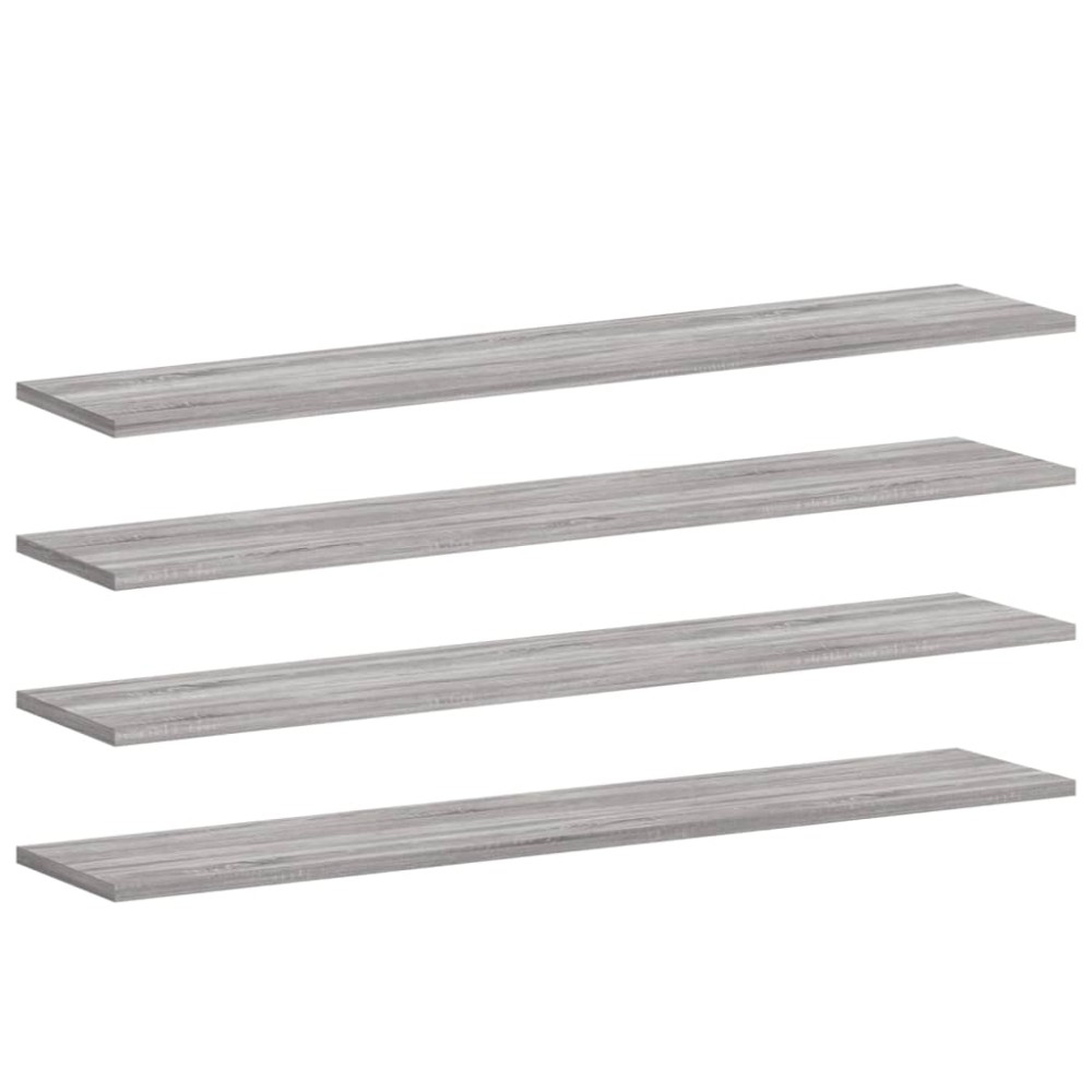 vidaXL Rafturi de perete, 4 buc., gri sonoma, 100x20x1,5 cm, lemn