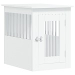 vidaXL Mobilier tip ladă pentru câini, alb, 45x62x59 cm lemn prelucrat vidaXL Mobilier tip ladă pentru câini, alb, 45x62x59 cm lemn prelucrat