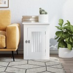vidaXL Mobilier tip ladă pentru câini, alb, 45x62x59 cm lemn prelucrat vidaXL Mobilier tip ladă pentru câini, alb, 45x62x59 cm lemn prelucrat