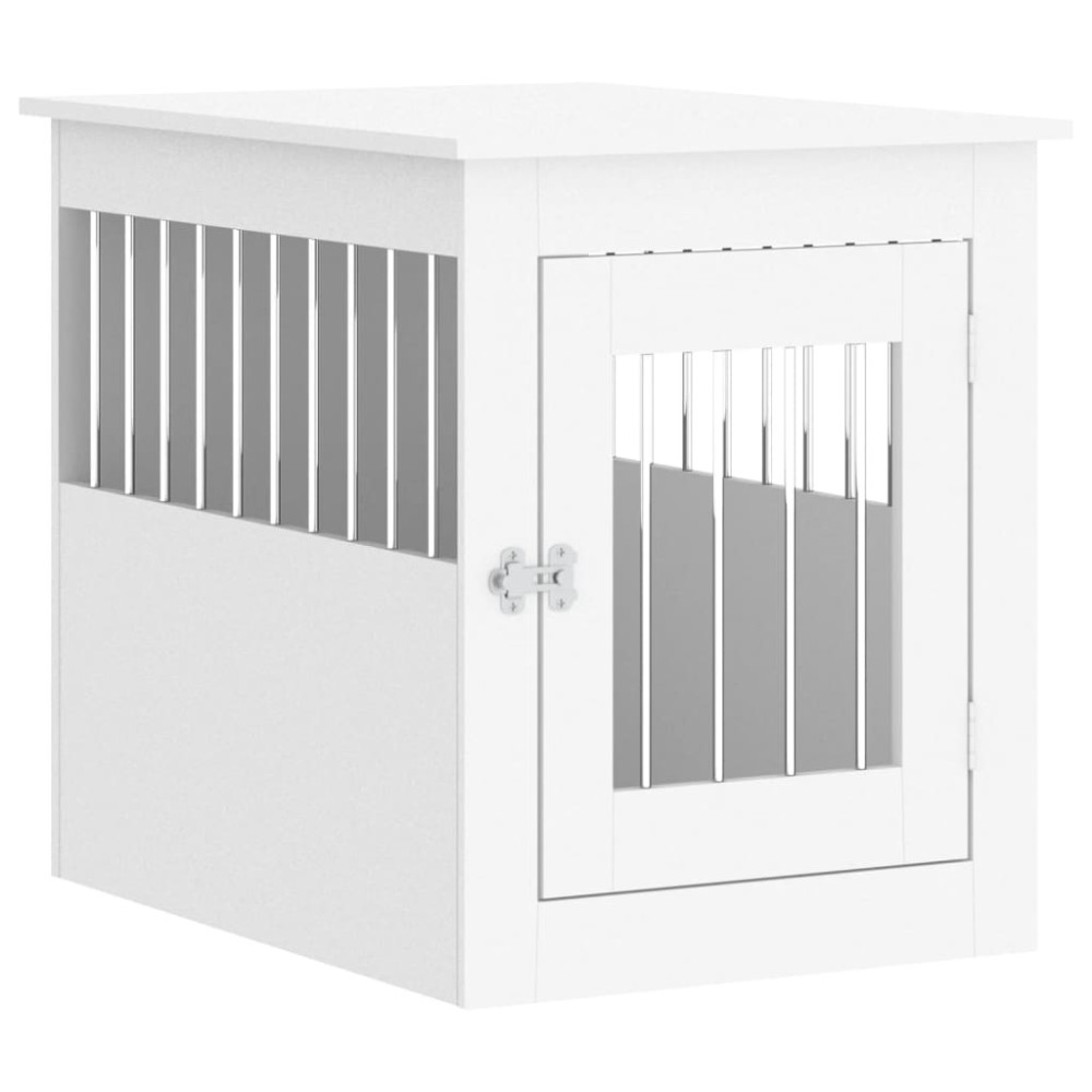 vidaXL Ladă pentru câini, alb, 55x75x65 cm, lemn prelucrat