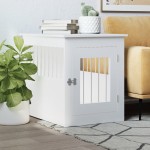 vidaXL Ladă pentru câini, alb, 55x75x65 cm, lemn prelucrat vidaXL Ladă pentru câini, alb, 55x75x65 cm, lemn prelucrat