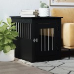 vidaXL Ladă pentru câini, negru, 55x75x65 cm, lemn compozit vidaXL Ladă pentru câini, negru, 55x75x65 cm, lemn compozit