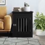 vidaXL Ladă pentru câini, negru, 55x75x65 cm, lemn compozit vidaXL Ladă pentru câini, negru, 55x75x65 cm, lemn compozit
