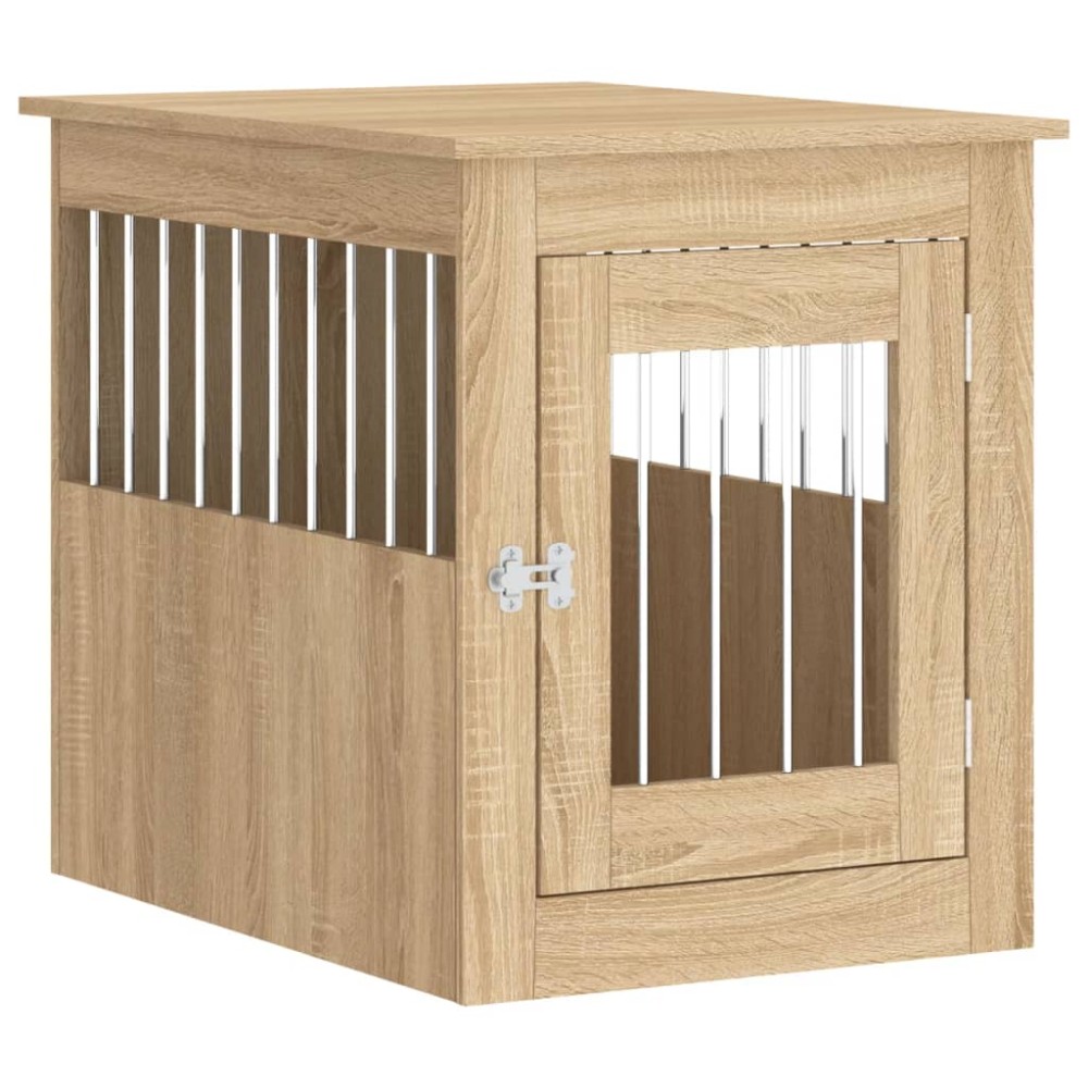 vidaXL Ladă pentru câini, stejar sonoma, 55x75x65 cm, lemn compozit