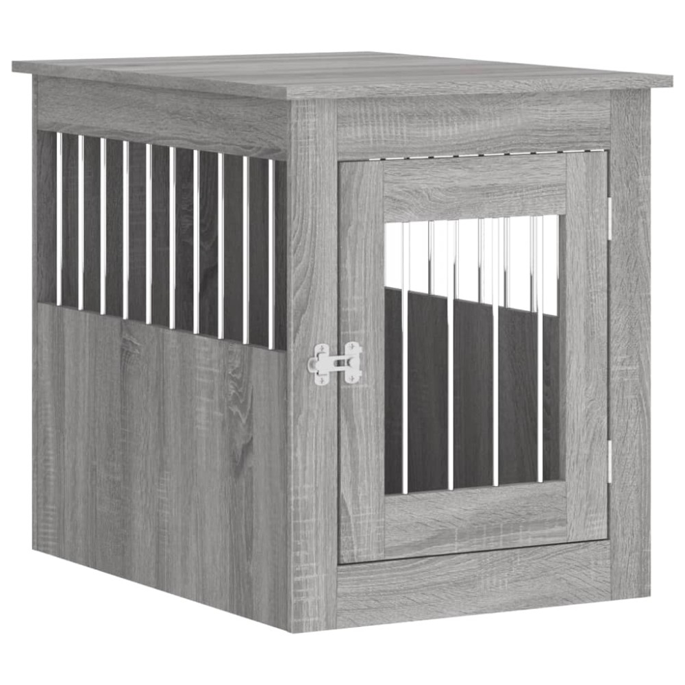 vidaXL Ladă pentru câini, gri sonoma, 55x75x65 cm, lemn compozit