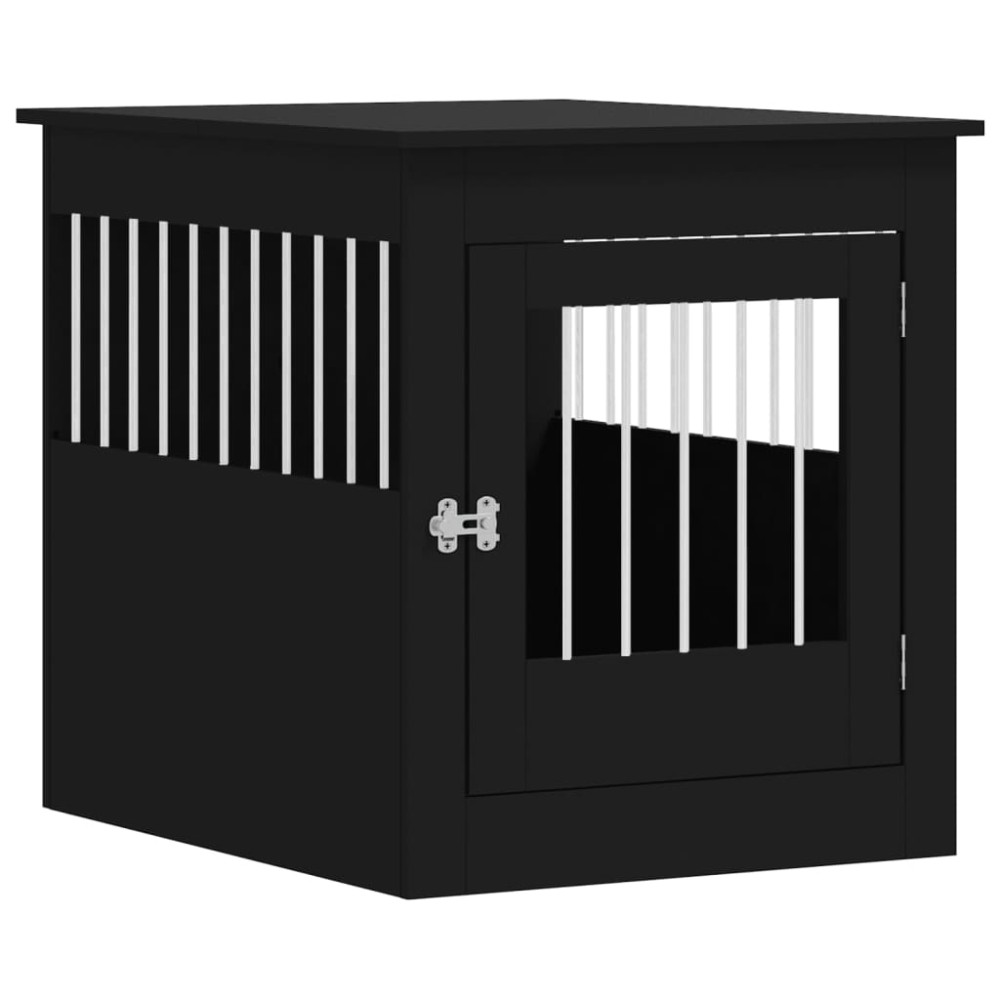 vidaXL Ladă pentru câini, negru, 64,5x80x71 cm, lemn compozit
