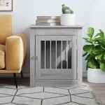 vidaXL Ladă pentru câini, gri sonoma, 64,5x80x71 cm, lemn compozit vidaXL Ladă pentru câini, gri sonoma, 64,5x80x71 cm, lemn compozit