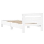 vidaXL Cadru de pat cu tăblie, alb, 100x200 cm, lemn prelucrat