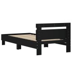 vidaXL Cadru de pat cu tăblie, negru, 90x200 cm, lemn prelucrat vidaXL Cadru de pat cu tăblie, negru, 90x200 cm, lemn prelucrat