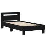 vidaXL Cadru de pat cu tăblie, negru, 75x190 cm, lemn prelucrat vidaXL Cadru de pat cu tăblie, negru, 75x190 cm, lemn prelucrat