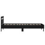 vidaXL Cadru de pat cu tăblie, negru, 75x190 cm, lemn prelucrat vidaXL Cadru de pat cu tăblie, negru, 75x190 cm, lemn prelucrat