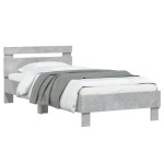 vidaXL Cadru de pat cu tăblie, gri beton, 75x190 cm, lemn prelucrat vidaXL Cadru de pat cu tăblie, gri beton, 75x190 cm, lemn prelucrat