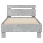 vidaXL Cadru de pat cu tăblie, gri beton, 75x190 cm, lemn prelucrat vidaXL Cadru de pat cu tăblie, gri beton, 75x190 cm, lemn prelucrat