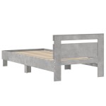 vidaXL Cadru de pat cu tăblie, gri beton, 75x190 cm, lemn prelucrat vidaXL Cadru de pat cu tăblie, gri beton, 75x190 cm, lemn prelucrat