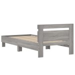 vidaXL Cadru de pat cu tăblie gri sonoma 75x190 cm lemn prelucrat vidaXL Cadru de pat cu tăblie gri sonoma 75x190 cm lemn prelucrat