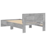vidaXL Cadru de pat cu tăblie gri beton 100x200 cm lemn prelucrat