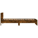 vidaXL Cadru de pat cu tăblie stejar fumuriu 100x200 cm lemn prelucrat vidaXL Cadru de pat cu tăblie stejar fumuriu 100x200 cm lemn prelucrat