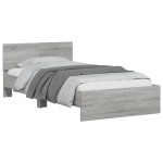vidaXL Cadru de pat cu tăblie gri sonoma 100x200 cm lemn prelucrat vidaXL Cadru de pat cu tăblie gri sonoma 100x200 cm lemn prelucrat
