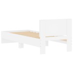 vidaXL Cadru de pat cu tăblie, alb, 90x200 cm, lemn prelucrat vidaXL Cadru de pat cu tăblie, alb, 90x200 cm, lemn prelucrat