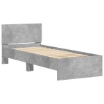 vidaXL Cadru de pat cu tăblie gri beton 90x200 cm lemn prelucrat vidaXL Cadru de pat cu tăblie gri beton 90x200 cm lemn prelucrat