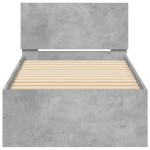 vidaXL Cadru de pat cu tăblie gri beton 90x200 cm lemn prelucrat vidaXL Cadru de pat cu tăblie gri beton 90x200 cm lemn prelucrat