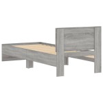 vidaXL Cadru de pat cu tăblie, gri sonoma, 90x200 cm, lemn prelucrat vidaXL Cadru de pat cu tăblie, gri sonoma, 90x200 cm, lemn prelucrat