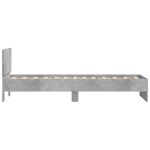 vidaXL Cadru de pat cu tăblie, gri beton, 90x190 cm, lemn prelucrat