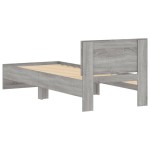 vidaXL Cadru de pat cu tăblie, gri sonoma, 90x190 cm, lemn prelucrat vidaXL Cadru de pat cu tăblie, gri sonoma, 90x190 cm, lemn prelucrat