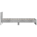 vidaXL Cadru de pat cu tăblie, gri beton, 75x190 cm, lemn prelucrat vidaXL Cadru de pat cu tăblie, gri beton, 75x190 cm, lemn prelucrat