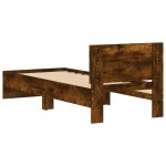 vidaXL Cadru de pat cu tăblie stejar fumuriu 75x190 cm lemn prelucrat vidaXL Cadru de pat cu tăblie stejar fumuriu 75x190 cm lemn prelucrat