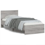 vidaXL Cadru de pat cu tăblie gri sonoma 75x190 cm lemn prelucrat