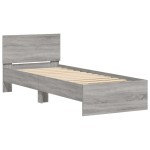 vidaXL Cadru de pat cu tăblie gri sonoma 75x190 cm lemn prelucrat