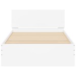 vidaXL Cadru de pat cu tăblie și lumini LED, alb, 100x200 cm vidaXL Cadru de pat cu tăblie și lumini LED, alb, 100x200 cm