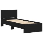 vidaXL Cadru de pat cu tăblie și lumini LED, negru, 75x190 cm vidaXL Cadru de pat cu tăblie și lumini LED, negru, 75x190 cm