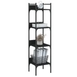 vidaXL Bibliotecă 4 niveluri, negru, 35x30x138,5 cm, lemn prelucrat vidaXL Bibliotecă 4 niveluri, negru, 35x30x138,5 cm, lemn prelucrat