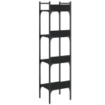 vidaXL Bibliotecă 4 niveluri, negru, 35x30x138,5 cm, lemn prelucrat vidaXL Bibliotecă 4 niveluri, negru, 35x30x138,5 cm, lemn prelucrat