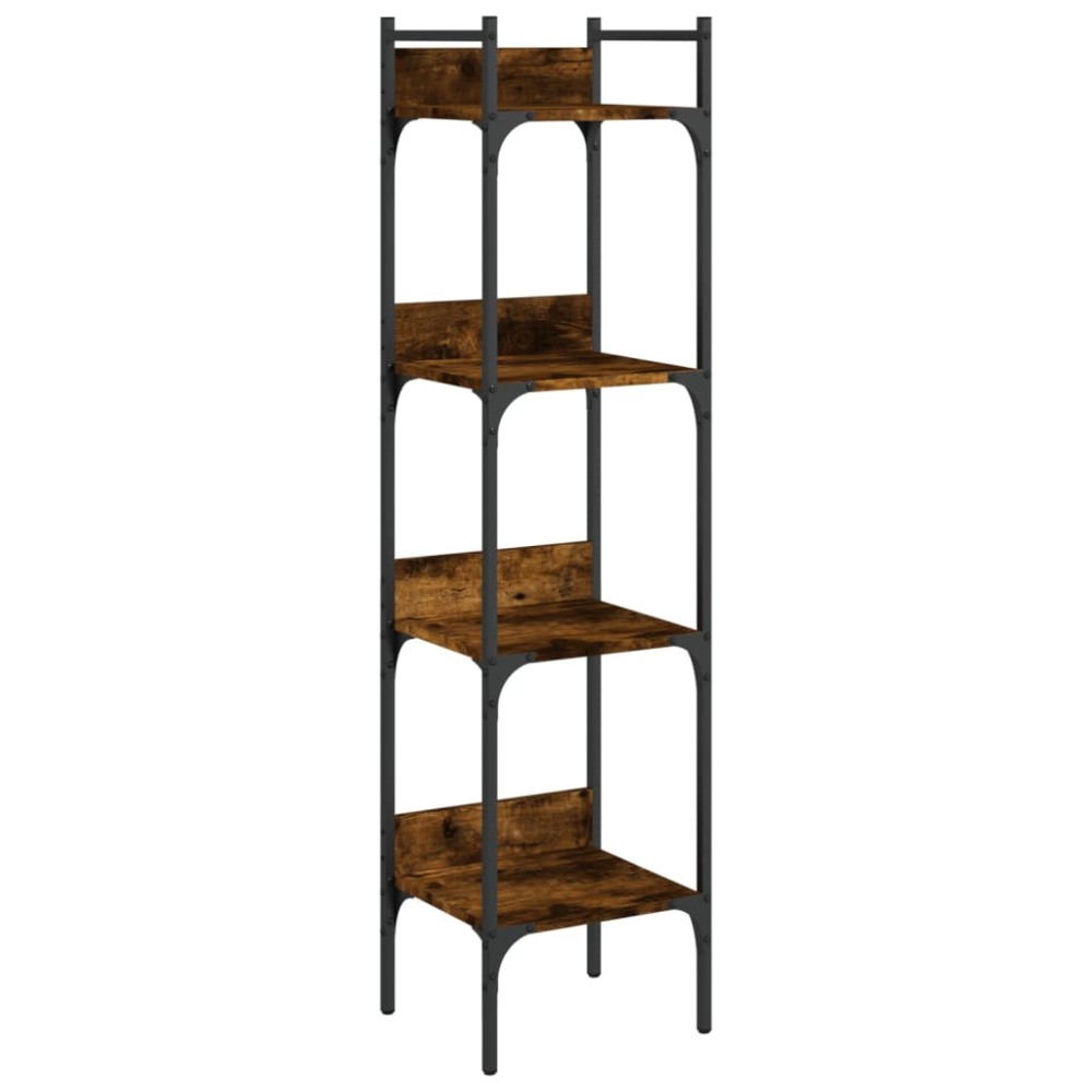 vidaXL Bibliotecă 4 niveluri, stejar fumuriu, 35x30x138,5 cm