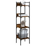 vidaXL Bibliotecă 4 niveluri, stejar fumuriu, 35x30x138,5 cm vidaXL Bibliotecă 4 niveluri, stejar fumuriu, 35x30x138,5 cm
