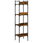 vidaXL Bibliotecă 4 niveluri, stejar fumuriu, 35x30x138,5 cm vidaXL Bibliotecă 4 niveluri, stejar fumuriu, 35x30x138,5 cm
