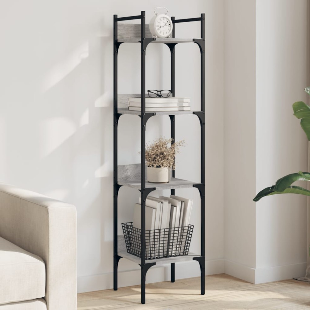 vidaXL Bibliotecă 4 niveluri, gri sonoma 35x30x138,5 cm lemn prelucrat