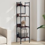 vidaXL Bibliotecă 4 niveluri stejar maro 35x30x138,5 cm lemn prelucrat vidaXL Bibliotecă 4 niveluri stejar maro 35x30x138,5 cm lemn prelucrat