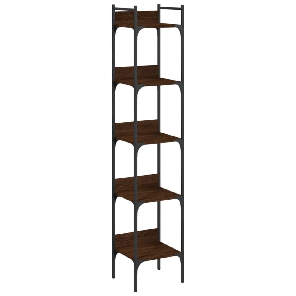 vidaXL Bibliotecă 5 niveluri, stejar maro 35x30x174 cm, lemn prelucrat