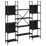 vidaXL Bibliotecă, negru, 155,5x24x166,5 cm, lemn prelucrat vidaXL Bibliotecă, negru, 155,5x24x166,5 cm, lemn prelucrat