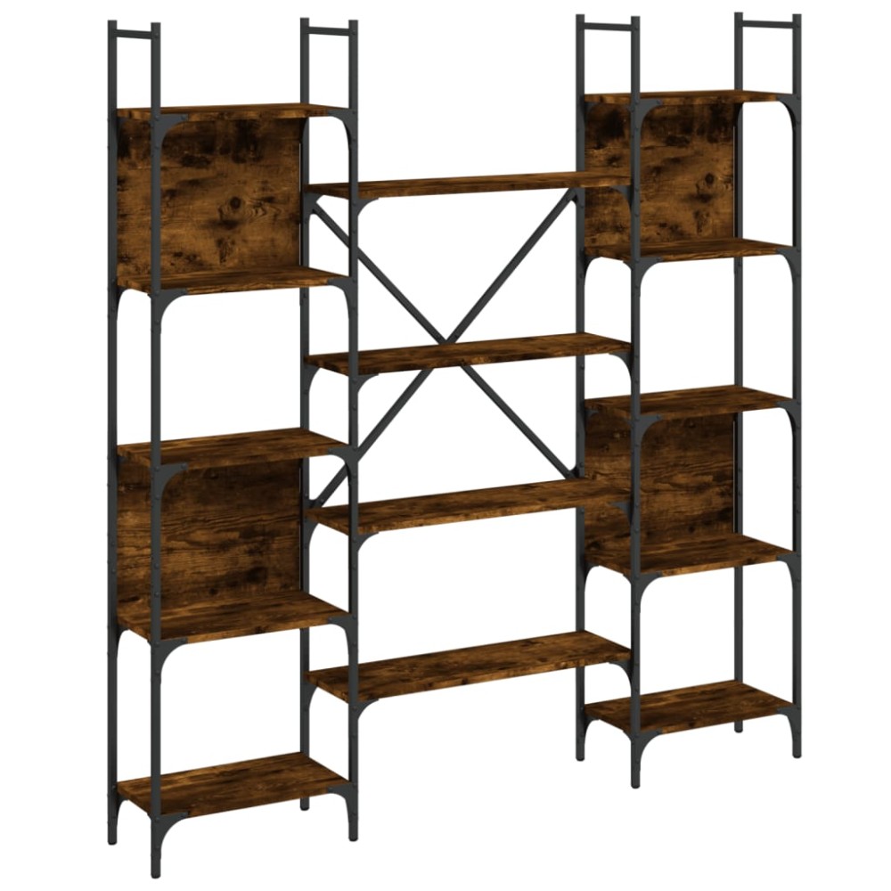 vidaXL Bibliotecă, stejar fumuriu, 155,5x24x166,5 cm, lemn prelucrat