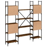 vidaXL Bibliotecă, stejar fumuriu, 155,5x24x166,5 cm, lemn prelucrat vidaXL Bibliotecă, stejar fumuriu, 155,5x24x166,5 cm, lemn prelucrat
